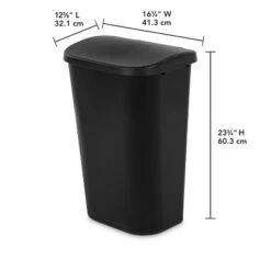11.3gal Lift Top Waste Basket Black - Brightroom™: Kitchen Trash Can, Fingerprint-Resistant, Indoor Trash Bin -Home Storage GUEST 9db165a7 0493 4c4c b089 67dac64661c4