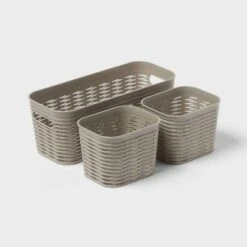 3pk Wave Assorted Decorative Basket 5L Narrow 2c Brightroom™ -Home Storage GUEST 9f0db270 6d41 4bfa 9a61 d620a5ac292b