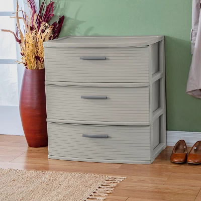 3 Drawer Wide Tower Dark Gray - Brightroom™: Plastic Storage Drawers, Portable Universal Storage, No Assembly Required 3 3 Drawer Wide Tower Dark Gray - Brightroom™: Plastic Storage Drawers, Portable Universal Storage, No Assembly Required