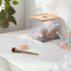 Clear Canister Large With Bamboo Lid - Brightroom™: Bathroom Container With Lid, Qtip Holder, 6"x6"x6" Plastic -Home Storage GUEST a2fbd6e0 8054 4ac1 ae91 58eb6cd98b06