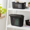 Narrow Decorative Plastic Lid Black - Brightroom™: Storage Bin, Cut-Out Handles, 13" Cube System Compatible -Home Storage GUEST a50ae07a e0da 43e0 bf87 9de8ed3553a2