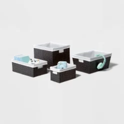 16" X 9" X 6" Lined Woven Media Bin Black - Brightroom™ -Home Storage GUEST ac4ff65f f7b2 48fa aa42 7459f63d7c52