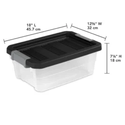 16qt Heavy Duty Latching Clear Storage Box - Brightroom™: Portable Plastic Bin, Universal Storage, Black, Lidded -Home Storage GUEST ae0871b6 5f27 4f07 a864 0d3c84c3cdfc