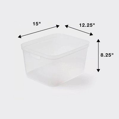 Large Open Storage Bin Clear - Brightroom™: Plastic, Portable, Nesting, Universal Storage, 20.4 Volume, 15x12.25x8.25 5 Large Open Storage Bin Clear - Brightroom™: Plastic, Portable, Nesting, Universal Storage, 20.4 Volume, 15x12.25x8.25 - Image 3
