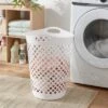 2.2bu Flexible Laundry Hamper White - Brightroom™: Tall Plastic Clothes Hamper With Built-In Handles, Diamond Pattern -Home Storage GUEST b176696a 971c 4060 943f 8de2c1f07afb