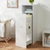 Narrow Storage Cabinet With Pull Out Cart White - Brightroom™: Utility Cart, Rolling Casters, Particle Board, 45" Height -Home Storage GUEST bbfb45ab ac27 454a b472 55af18ca0e70