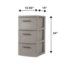 3 Drawer Medium Tower Dark Gray - Brightroom™: Plastic Storage Drawers, Portable Universal Storage, No Assembly Required -Home Storage GUEST bf6392a9 b2b1 474e a697 9d1f08e3c887