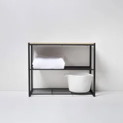 3 Tier Shoe Rack Black Metal With Natural Wood - Brightroom™ 15 3 Tier Shoe Rack Black Metal With Natural Wood - Brightroom™ -Home Storage GUEST c136b996 a47b 4cd3 9536 a26df1deb6a1