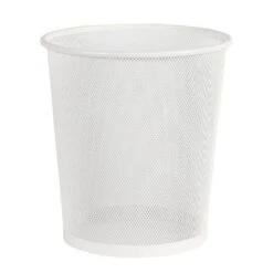Mesh Waste Basket White - Brightroom™: Steel Indoor Trash Can, Nonslip Base, Fingerprint-Resistant, 3 Gallon Capacity