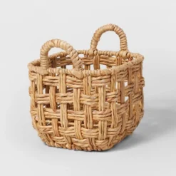 Twisted Open Checkered Weave Milk Crate Natural - Brightroom™ -Home Storage GUEST c73b6fc8 7d7f 4276 bc5a 71780c6e1456
