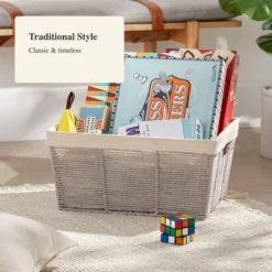 17" X 12" X 8" Large Woven Twisted Paper Rope Tapered Basket Gray - Brightroom™ -Home Storage GUEST c7571cc9 f898 4260 b342 26d81c859c6c