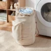 Canvas Backpack Laundry Bag - Brightroom™: Linen Backpack Hamper, 50L Capacity, Multipurpose, Beige, 1 Handle -Home Storage GUEST c981b335 e5ff 4f38 a94c 0b129f26d7d8