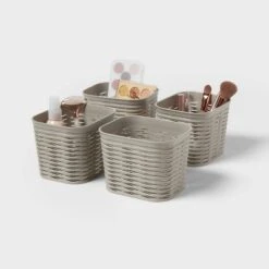 4pk Wave Decorative Basket Mini Gray - Brightroom™ 7 4pk Wave Decorative Basket Mini Gray - Brightroom™ -Home Storage GUEST cf9f0926 ad9e 4790 bb70 835c264b6735