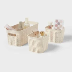 3pk Wave Assorted Decorative Basket Cream 5L Narrow 2c - Brightroom™ -Home Storage GUEST d48fb1cd 8cd6 40b3 8927 47c5f9540ebe