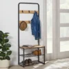 3 Tier Entry Bench With Hooks Black Metal With Natural Wood - Brightroom™ -Home Storage GUEST dcc4f071 5bfb 45e5 b338 166711cc1dbf