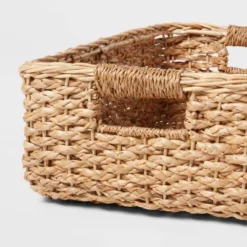 Braided Seagrass Folio Bin - Brightroom™: Handwoven Khaki Storage Basket, Rectangle, 6"x12"x17", Nest Seal Certified -Home Storage GUEST df0e2a3c 81d4 4152 8e4f 126de737c911