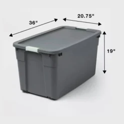 45gal Latching Storage Tote - Brightroom™: Portable Plastic Container With Lid, Universal Storage, Gray, 45 Gallon Capacity -Home Storage GUEST e59219fb 3fdd 467e a3eb ab84cb95177a