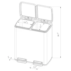 60L Stainless Steel Step Trash And Recycle Can - Brightroom™ -Home Storage GUEST e7721439 02d4 4cbb 994a 7467bdac2ef2