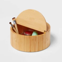 9" X 4" Circular Hinge Lid Bamboo Countertop Organizer - Brightroom™ -Home Storage GUEST e91a16ba 67ba 4346 aca1 624c8c7558a6