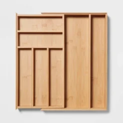 Natural 7 Compartment Drawer Organizer Brown - Brightroom™: Expandable Kitchen Utensils & Silverware Storage -Home Storage GUEST ea011435 4dd3 433b 9629 b38ace85d076