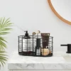 Divided Wire Basket With Wood Handle Black - Brightroom™ -Home Storage GUEST ec6ac29d 2874 40e8 b27a d339a1a59f7b