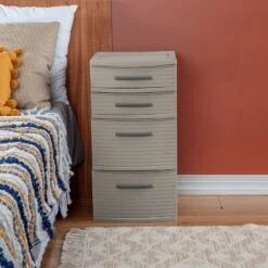 4 Drawer Weave Tower Dark Gray - Brightroom™: Plastic Storage Organizer, Portable Utility Drawers, Universal Storage -Home Storage GUEST ee155a94 246a 436d 973d 9b01cd255793