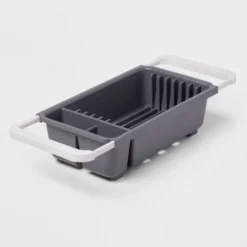 Over The Sink Dish Drainer Gray - Brightroom™: Freestanding Dish Drying Rack & Sponge Holder, Polypropylene, Hand Wash -Home Storage GUEST f0abe2e5 840d 4c5b 8b99 286f0c13e874