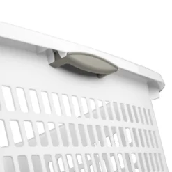 2bu Laundry Basket White - Brightroom™: Portable Plastic Clothes Organizer With Built-In Handles, 70.4L Capacity -Home Storage GUEST f2f06d4f 7587 4d83 b1eb a1e157bef589