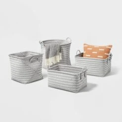 Large Woven Rectangular Storage Basket Gray/White - Brightroom™ -Home Storage GUEST f7afc392 cd5f 4f5b b71c de34f8204ec5