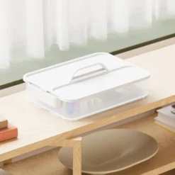 Click In Place 6.7qt Clear Shallow Plastic Storage Bin With White Latch For Home And Office Organization - Brightroom™ 18 Click In Place 6.7qt Clear Shallow Plastic Storage Bin With White Latch For Home And Office Organization - Brightroom™ -Home Storage GUEST ffd88927 ddb5 48af 946a 3273e62a3092