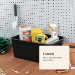 Folio Heavy Duty Storage Bin - Brightroom™: Black Plastic, Stackable, Portable, Universal Storage, 18.6 Volume Capacity 14 Folio Heavy Duty Storage Bin - Brightroom™: Black Plastic, Stackable, Portable, Universal Storage, 18.6 Volume Capacity -Home Storage GUEST ffee4270 d976 4a1d 8f8a dcb319bc901c